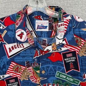 Los Angeles Angels MLB Red World Series Champions Hawaiian Shirt 2XL 100% Cotton